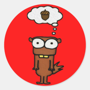 Cartoon eekhoorn ronde sticker