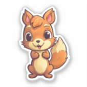 Cartoon-eekhoorn Sticker (Voorkant)