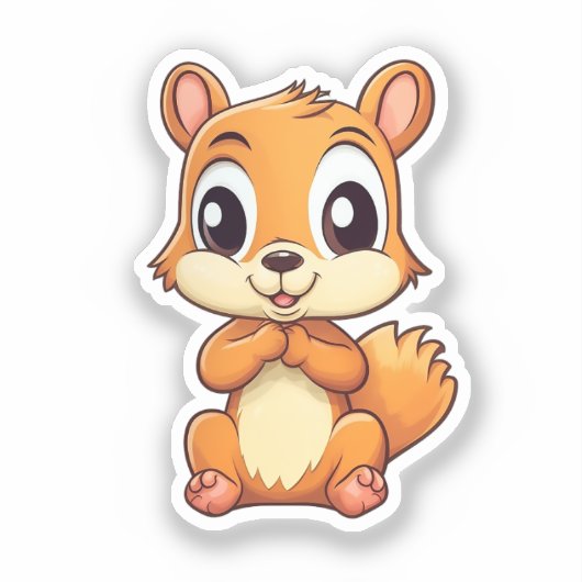Cartoon-eekhoorn Sticker (Voorkant)