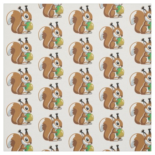 cartoon eekhoorn stof (Swatch)