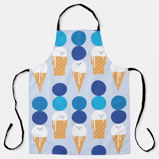 Cartoon een schattig ijsje, naadloos patroonontwer schort (Voorkant)