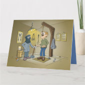 cartoon; een tand laten trekken bij de tandarts kaart (Voorkant)