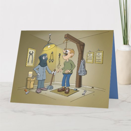 cartoon; een tand laten trekken bij de tandarts kaart (Voorkant)