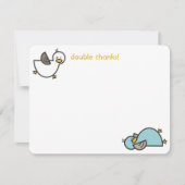 Cartoon Eenden/Ducklings Twins Baby shower/Geboort Bedankkaart (Voorkant)