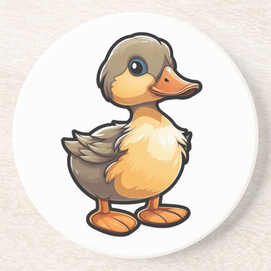 Cartoon eenden illustratie zandsteen onderzetter (Voorkant)