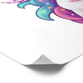 Cartoon eenhoorn illustratie poster (Hoek)