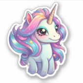 Cartoon eenhoorn illustratie sticker (Voorkant)