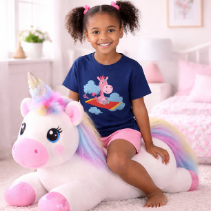 Cartoon Eenhoorns Magische Tapijt Rit Kids T-Shirt