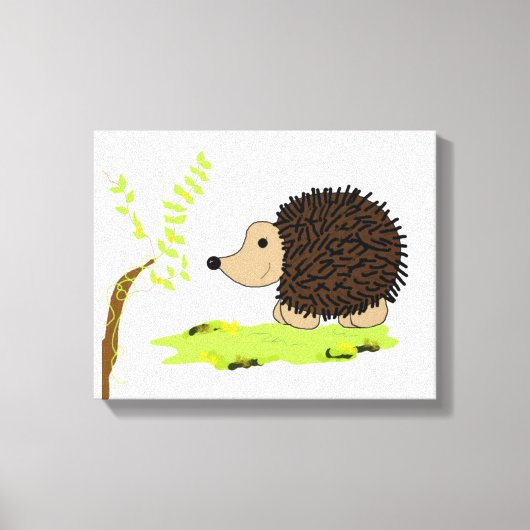 Cartoon Egel Canvas Afdruk (Voorkant)