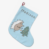 Cartoon Egel en boom Grote Kerstsok (Voorkant (Hangend))