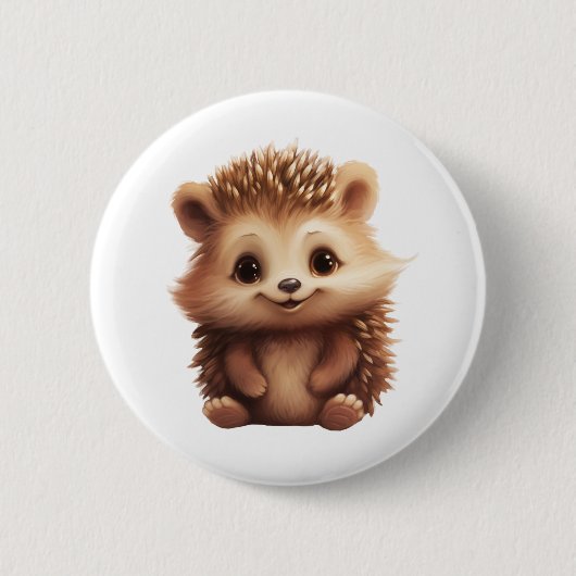 Cartoon egel illustratie ronde button 5,7 cm (Voorkant)