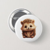 Cartoon egel illustratie ronde button 5,7 cm (Voorkant /achterkant)