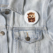 Cartoon egel illustratie ronde button 5,7 cm (In situ)