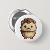 Cartoon egel illustratie ronde button 5,7 cm (Voorkant /achterkant)