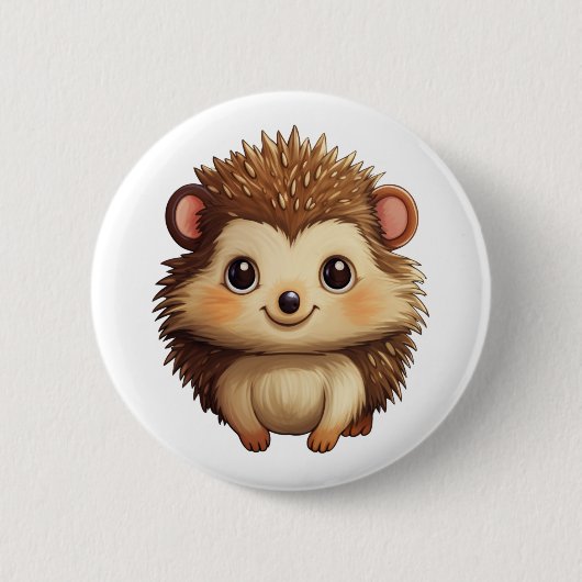 Cartoon egel illustratie ronde button 5,7 cm (Voorkant)