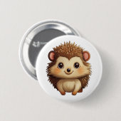 Cartoon egel illustratie ronde button 5,7 cm (Voorkant /achterkant)