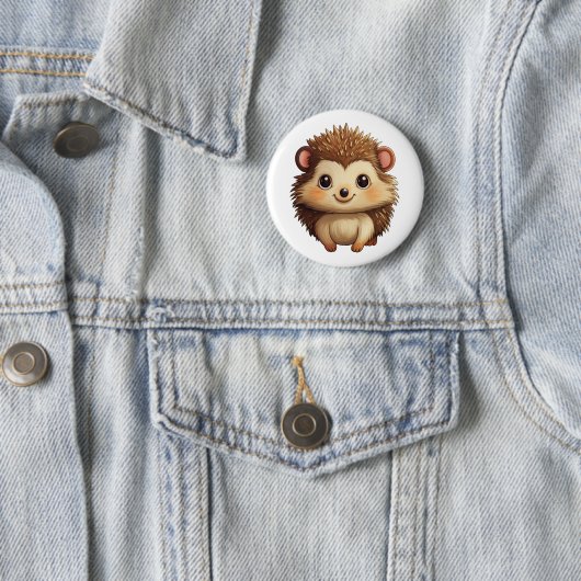 Cartoon egel illustratie ronde button 5,7 cm (In situ)