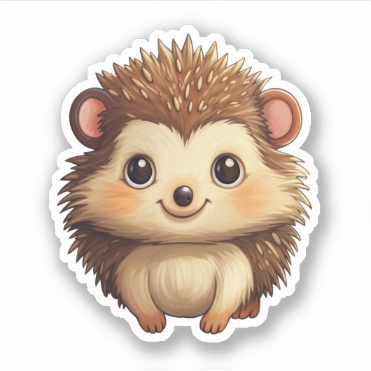 Cartoon egel illustratie sticker (Voorkant)