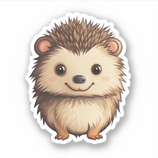 Cartoon egel illustratie sticker (Voorkant)