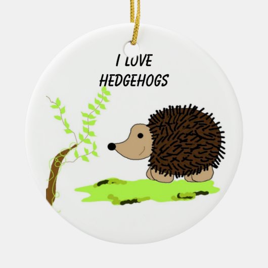 Cartoon Egel Keramisch Ornament (Voorkant)