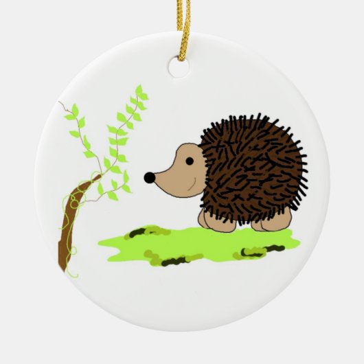 Cartoon Egel Keramisch Ornament (Voorkant)