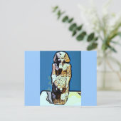 Cartoon Egyptisch beeld Briefkaart (Staand voorkant)