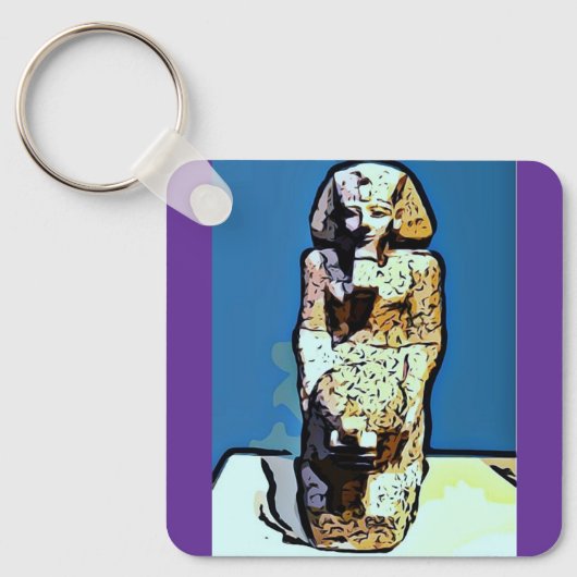 Cartoon Egyptisch beeld Sleutelhanger (Voorkant)