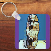 Cartoon Egyptisch beeld Sleutelhanger (Voorkant)
