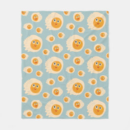 Cartoon Eieren Pattern Cute Food Fleece Deken