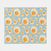 Cartoon Eieren Pattern Cute Food Fleece Deken (Voorkant (Horizontaal))