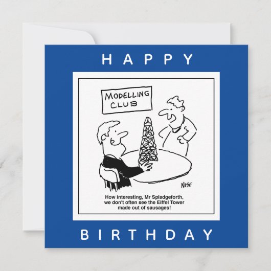 Cartoon Eiffeltoren modelleren Kaart (Voorkant)