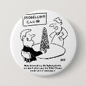 Cartoon Eiffeltoren modelleren Ronde Button 7,6 Cm (Voorkant)
