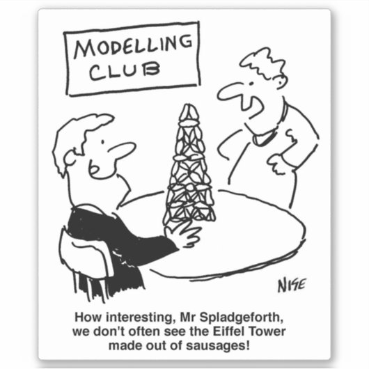 Cartoon Eiffeltoren modelleren Sticker (Voorkant)