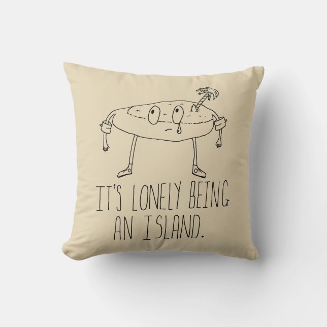 Cartoon Eiland Kussen (Voorkant)