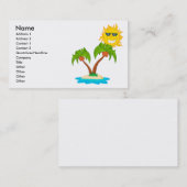 cartoon-eilanden zon- en palmbomen visitekaartje (Voorkant / Achterkant)