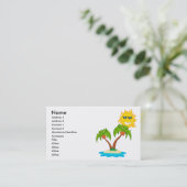 cartoon-eilanden zon- en palmbomen visitekaartje (Staand voorkant)