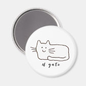 Cartoon El Gato Kat Krabbel Lijn Magneet (Voorkant / Achterkant)
