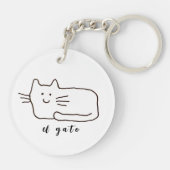 Cartoon El Gato kat tekening Sleutelhanger (Achterkant)