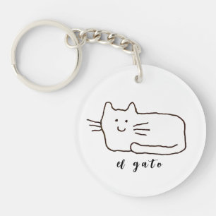 Cartoon El Gato kat tekening Sleutelhanger