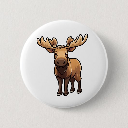 Cartoon eland illustratie ronde button 5,7 cm (Voorkant)