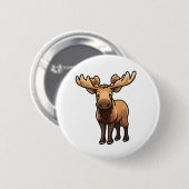 Cartoon eland illustratie ronde button 5,7 cm (Voorkant /achterkant)