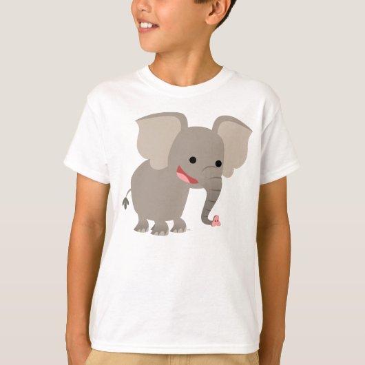 Cartoon Elephant Children T-shirt lachen (Voorkant)