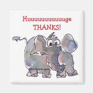 Cartoon Elephant Dank u Gift Magnet