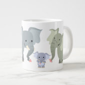 Cartoon Elephant Family Jumbo Mok (Voorkant rechts)