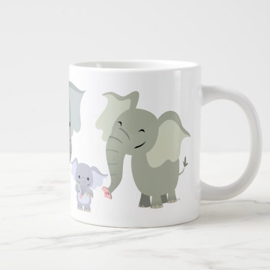 Cartoon Elephant Family Jumbo Mok (Rechts)