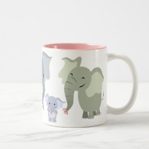 Cartoon Elephant Family Mok