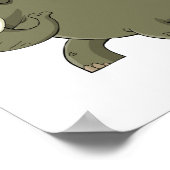 Cartoon Elephant Grey Animal Poster (Hoek)