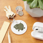 Cartoon Elephant Grey Animal Sleutelhanger