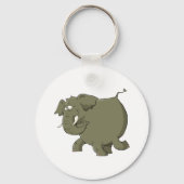 Cartoon Elephant Grey Animal Sleutelhanger (Voorkant)