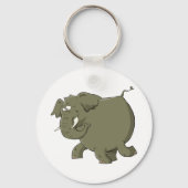Cartoon Elephant Grey Animal Sleutelhanger (Achterkant)